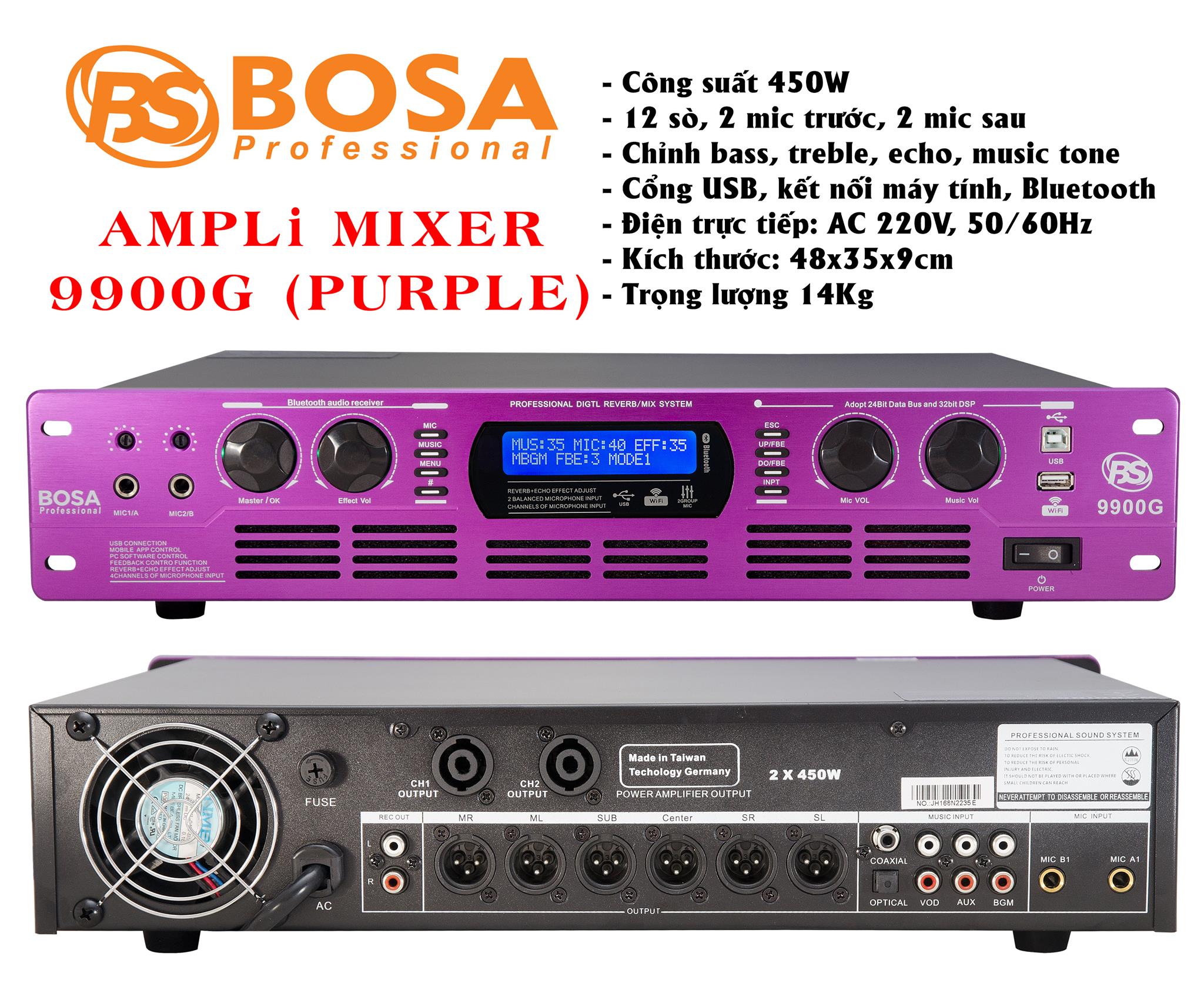 Amply Vang Số Karaoke BOSA 9900G Purple